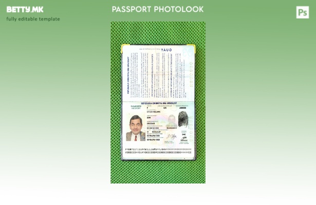 Шаблон за изглед на фотографија од пасош во уругвај во модерен стил